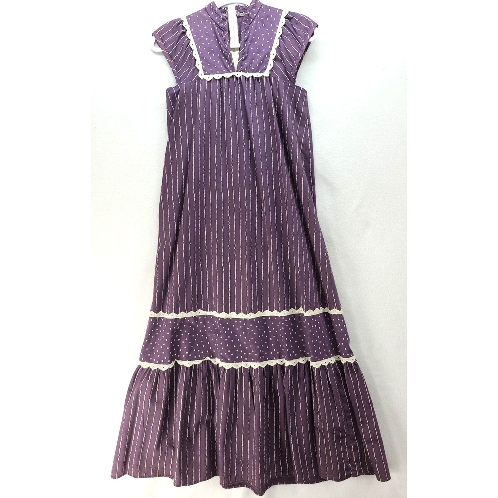 Tsark Hawaii Vtg Prairie Style Dress 1970s Cottagecore Pioneer Modest Sz 5/6‎